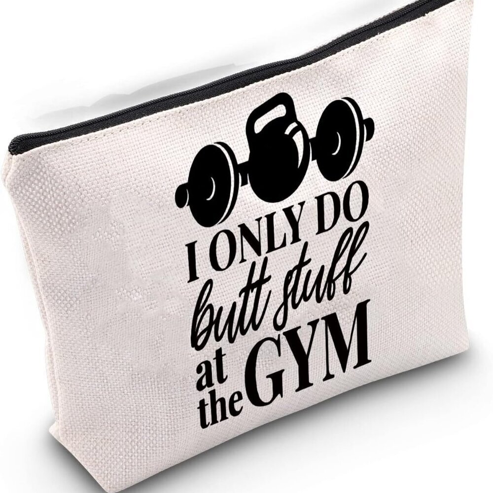 Funny Sports Lover Gifts I Only Do Butt Stuff At The Gym Makeup Bags Fitness Wom